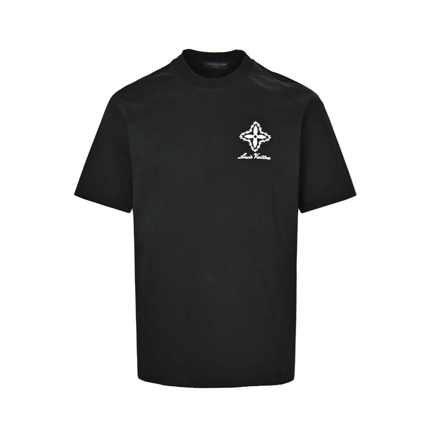 Louis Vuitton/Louis Vuitton four-leaf clover old flower embroidery round neck short sleeves